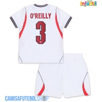 Camisa de time de futebol Inglaterra Nico O'Reilly #3 Replicas 1º Equipamento Infantil Mundo 2026 Manga Curta (+ Calças curtas)